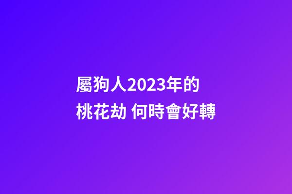 屬狗人2023年的桃花劫 何時會好轉